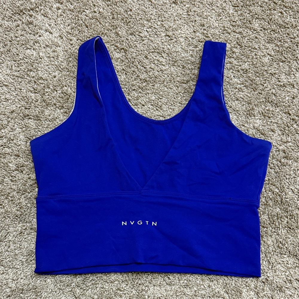 NVGTN Royal Blue Scoop Neck Crop Top